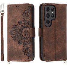 YH Market Samsung Galaxy S24 Ultra Kabartmalı Çoklu Kredi Kartı Yuvaları Için Flip Case (Yurt Dışından)