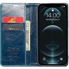 YH Market Iphone 12 Için Flip Case Pro Max Manyetik Cüzdan Çılgın At Pu Deri (Yurt Dışından)