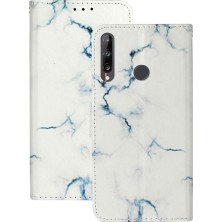 Manyi Mall Huawei Y7P Pu Deri Cüzdan Için Flip Case Tam Koruma Mermer Desen (Yurt Dışından)