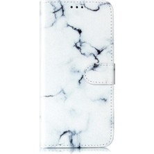 Manyi Mall Huawei Y7P Pu Deri Cüzdan Için Flip Case Tam Koruma Mermer Desen (Yurt Dışından)