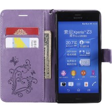 Manyi Mall Sony Xperia Z3 Için Flip Case Kart Yuvası Standı ile Manyetik Kapak Pu Flip (Yurt Dışından)