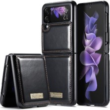 Manyi Mall Samsung Galaxy Z Flip Case 3 5g Çılgın At Pu Deri Kart (Yurt Dışından)