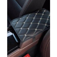 Desingonb Rapıd Spaceback Uyumlu Oto,araç Kolçak Minderi Beyaz Nakışlı