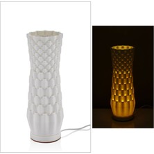 Lamedore Burled Beyaz 3D Vazo 10X10X25 cm
