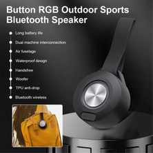 Bearrt Bluetooth Hoparlör Mini Taşınabilir Hoparlör Rgb Renkli Işık Subwoofer Su Geçirmez Spor Açık Kablosuz Hoparlör (Yurt Dışından)