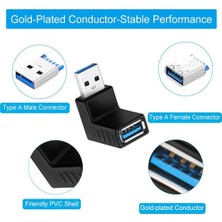 Bearrt USB 3.0 90 Derece Genişletici Adaptör Erkek - Dişi USB 3.0 Konektörü Yukarı/aşağı Açı USB Aygıtları Için USB Genişletici, 6'lı Paket (Yurt Dışından)