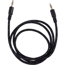 Bearrt 1m 3.5mm Stereo Erkek - Erkek Jack Aux Kablosu Telefon Araba Için Ses Yardımcı Kurşun, Siyah (Yurt Dışından)