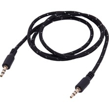 Bearrt 1m 3.5mm Stereo Erkek - Erkek Jack Aux Kablosu Telefon Araba Için Ses Yardımcı Kurşun, Siyah (Yurt Dışından)