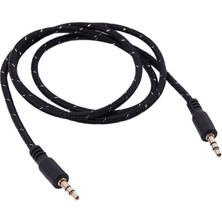 Bearrt 1m 3.5mm Stereo Erkek - Erkek Jack Aux Kablosu Telefon Araba Için Ses Yardımcı Kurşun, Siyah (Yurt Dışından)