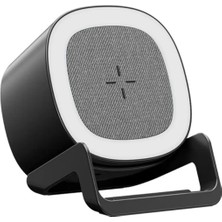 Bearrt 4 In 1 15W Kablosuz Şarj Standı ile Bluetooth Hoparlör Dokunmatik Kontrol Rgb Lamba Hediyeler Için Telefon Tutucu ile Kız Erkek A (Yurt Dışından)