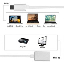 Bearrt Type-C - Dp Adaptör Kablosu, 10 Gbps 4K 30Hz 1080P 60Hz Usb-C - Dp Kablosu, 12 Inç Gümüş Için (Yurt Dışından)