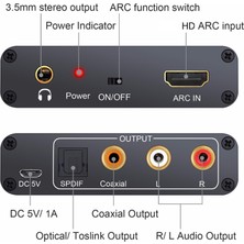 Bearrt -Uyumlu Arc Ses Çıkarıcı Dac Arc L/r Koaksiyel Spdıf Jak Çıkarıcı Kulaklık Tv Için Dönüş Kanalı Dönüştürücü (Yurt Dışından)