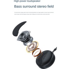 Bearrt Mini Kablosuz Bluetooth Hoparlör 2'si 1 Arada Kulaklık Tws Subwoofer Stereo Eller Serbest Çok Fonksiyonlu / Tf Kart / Fm(Siyah) (Yurt Dışından)