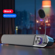 Bearrt Bilgisayar Pc Için Tel Hoparlörler Stereo Bas Ses Hoparlörleri Soundbar Mikrofonlu Hoparlörler Tam Aralıklı Ev Sineması (Yurt Dışından)