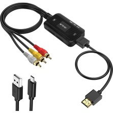 Bearrt Av - Uyumlu Video Dönüştürücü 1080P Rca Kablosu Video Adaptör Kablosu Ses Uyumlu Dönüştürücü (Yurt Dışından)