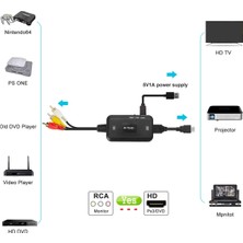 Bearrt Av - Uyumlu Video Dönüştürücü 1080P Rca Kablosu Video Adaptör Kablosu Ses Uyumlu Dönüştürücü (Yurt Dışından)