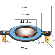 Bearrt 44.5mm Çekirdek Tweeter Ses Bobini Membran Titanyum Film Tiz Hoparlör Tamir Aksesuarları Dıy Parçaları (Yurt Dışından)