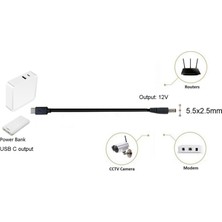 Bearrt USB C Tipi C Pd 12V Güç Uzatma Kablosu Için Kablosuz Yönlendirici Dizüstü LED Şerit Hoparlör Güvenlik Kamerası Dvr 1.2m (Yurt Dışından)