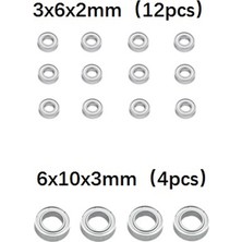 Zeeful 16 Adet Çelik Rulman 3X6X2MM 6X10X3MM C14 C24 B36 Mn D90 Mn-90 MN99S Rc Araba Yedek Parçaları Yükseltme Aksesuarları (Yurt Dışından)