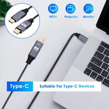 Bearrt USB C - Mini Displayport Kablosu 3 - Mini Dp Kablosu Için USB Tip C 4K Adaptör Kablosu (Yurt Dışından)