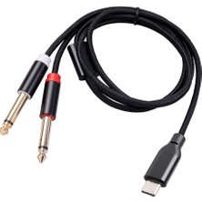 Bearrt USB C - Çift 6.35MM Ses Stereo Kablo Tip C - Akıllı Telefon Multimedya Hoparlörleri Için Çift 6.35MM Ses Kablosu, 10FT/3 Metre (Yurt Dışından)