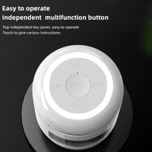 Bearrt Kablosuz Bluetooth 5.0 Hoparlör Hifi Ses Kalitesi LED Sıcak Gece Lambası Fm Radyo Abs Akıllı Elektronik Çalar Saat, Sarı (Yurt Dışından)