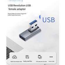 Bearrt 10 Adet USB Adaptörü A Erkekten Kadına, Orta Viraj, Dizüstü Bilgisayar Telefon Adaptörü Dirseği Için Konektör (Yurt Dışından)