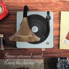 Bearrt Retro Vinil Kaydedici Kablosuz Bluetooth Hoparlör Taşınabilir Fonograf Stereo Subwoofer Fm Radyo Tf Müzik Çalar-Pembe (Yurt Dışından)