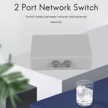 Bearrt Mini 2 Port RJ45 Rj-45 Ağ Anahtarı Ethernet Ağ Kutusu Switcher Çift 2 Yollu Bağlantı Noktası Manuel Paylaşım Anahtarı Adaptörü Hub (Yurt Dışından)