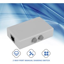 Bearrt Mini 2 Port RJ45 Rj-45 Ağ Anahtarı Ethernet Ağ Kutusu Switcher Çift 2 Yollu Bağlantı Noktası Manuel Paylaşım Anahtarı Adaptörü Hub (Yurt Dışından)