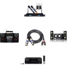 Bearrt Hifi Ses Kablosu 2 Rca Erkek Xlr 3 Pin Dişi Karıştırma Konsolu Amplifikatör Çift Rca Çift Xlr Korumalı Kablo (Yurt Dışından)