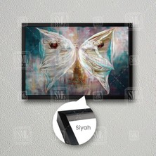 Kelebek Kadın İllüstrasyon Kule Yağlı Boya Efekt Çerçeveli Yatay Kanvas Tablo