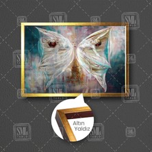 Kelebek Kadın İllüstrasyon Kule Yağlı Boya Efekt Çerçeveli Yatay Kanvas Tablo