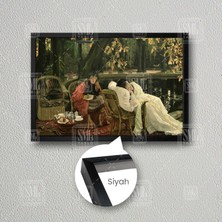 Yağlı Boya Efektli James Tissot Convalecent Eseri Havuz İyileşen Kadın Modern Sanat Çerçeveli Yatay Kanvas Tablo