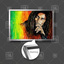 SML Tablo Bob Marley Müzik Efsane Sanatçı Sanat Dekor Çerçeveli Yatay Kanvas Tablo