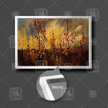 SML Tablo Soyut Manzara Doğa Ağaç Dalları Yağlı Boya Görünümlü Dekorasyon Çerçeveli Yatay Kanvas Tablo