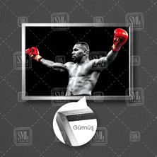 SML Tablo Mike Tyson Boks Kırmızı Eldiven Güç Box Çerçeveli Yatay Kanvas Tablo