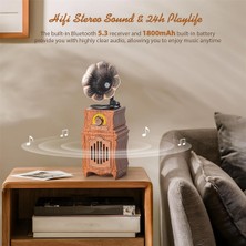 Bearrt Retro Bluetooth 5.3 Hoparlör Ev Ofis Odası Vintage Dekor, Açık Hava Partileri Için Taşınabilir Kablosuz Hoparlör, Android Hoparlör (Yurt Dışından)