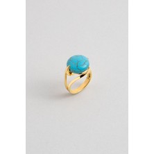 So CHIC Mistik Güzellik 18 Ayar Sarı Altın Kaplama Gümüş Doğal Taşlı Yüzük