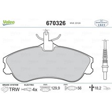Valeo  VAL-670326 Ön Balata Partner-Berlıngo 07/96 Xsara 04/97...