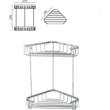 Çelik Banyo Eda Ikili Köşe 18X18 Sabunluk ve Şampuanlık