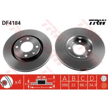 Trw  TRW-DF4184 Ön Fren Aynası 307 00 206 00 207 06 Partner-Be...