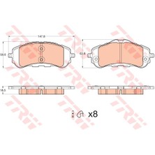 Trw  TRW-GDB2044 Ön Balata 308 Iı 1.2 Vti-1.2 Thp-1.6 Hdi-2.0 ...
