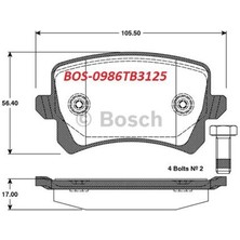 Bosch  BOS-0986494344 Arka Balata Caddy-Tıguan-Passat-A6-Q3 11...