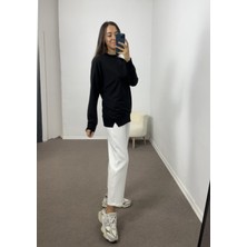 Myrum Butik Siyah Yanları Yırtmaçlı Sweatshirt M