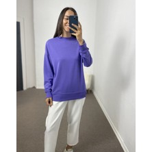 Myrum Butik Mor Yanları Yırtmaçlı Sweatshirt M