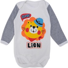 Bebelop Lion Baskılı Uzun Kollu Çıtçıtlı Zıbın