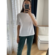 Myrum Butik Beyaz Dilvin Basic Tişört L