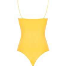 Rivus Ip Askılı Degaje Yaka Bodysuit - Sarı