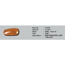 ROOT Çamurluk Sinyali Sağ Sol 1713011 111056 Astra-G (98-) Sarı